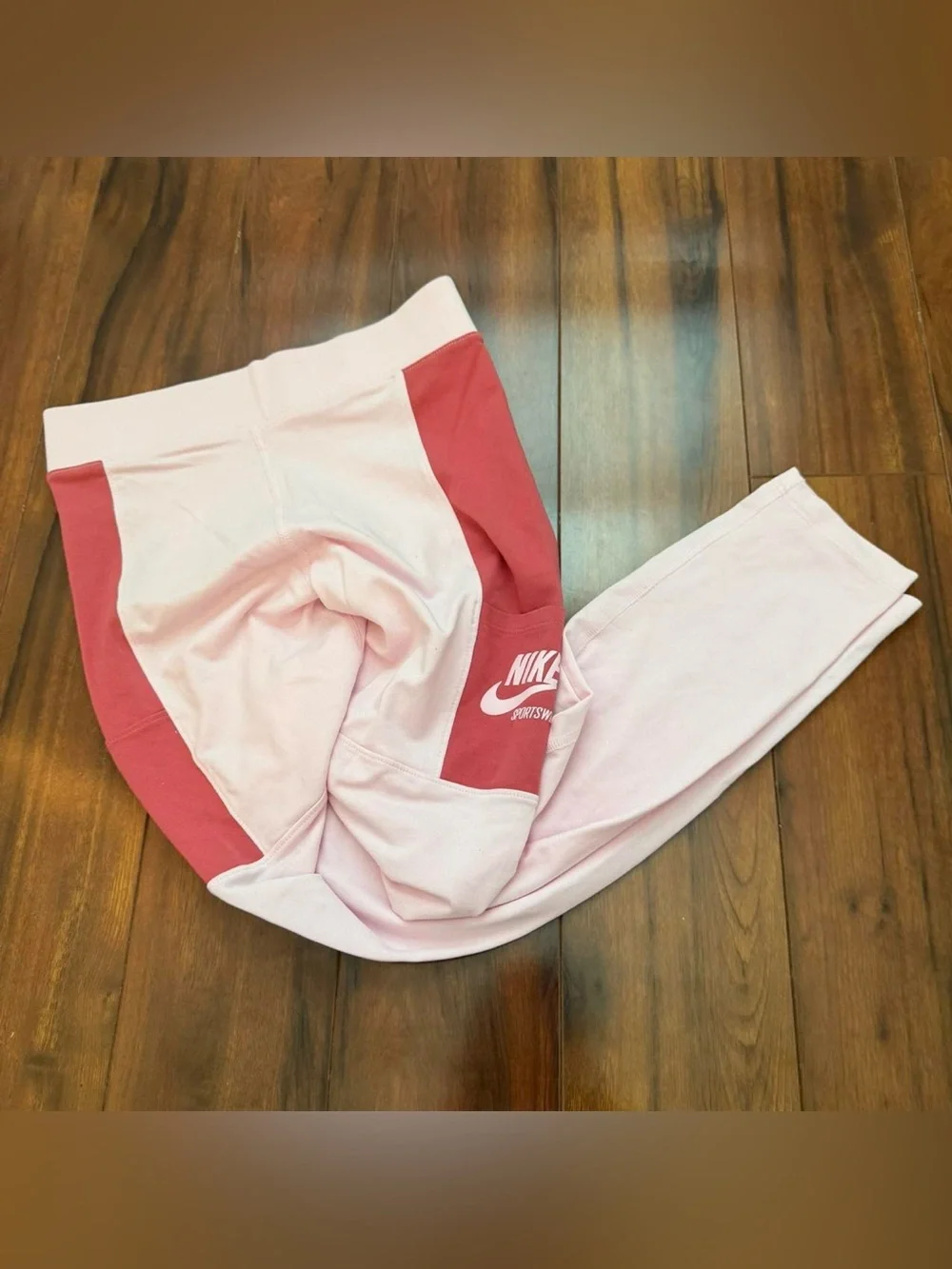 Nike Kids Pink and Red Paneled Joggers